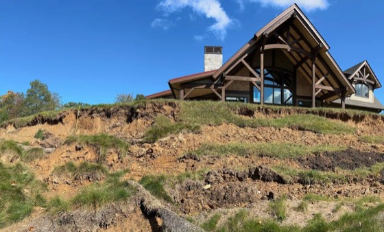 Steep Hillside Boulder Retaining Wall